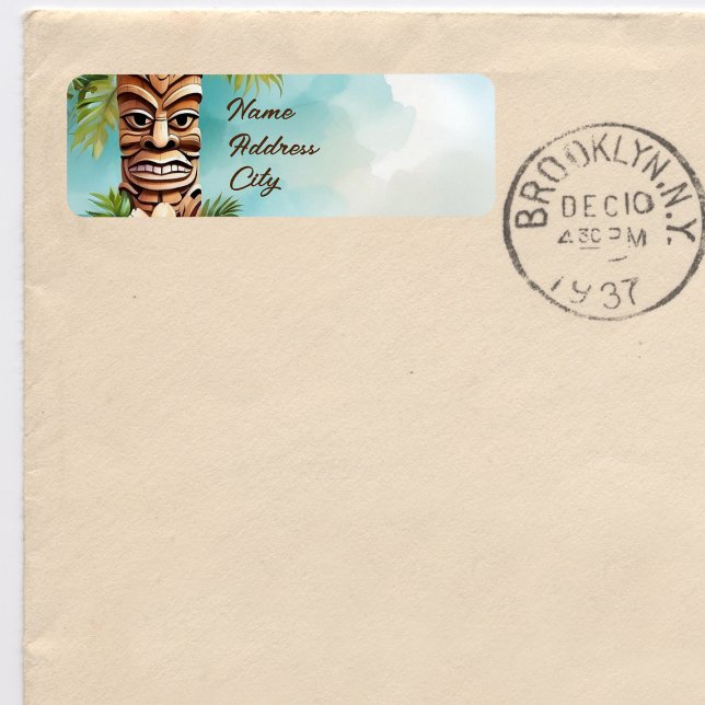 Tropical Tiki Party Return Address Label (Creator Uploaded)
