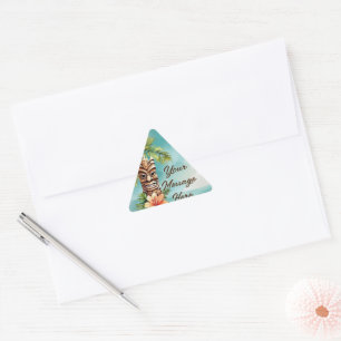 Tropical Tiki Party Triangle Sticker