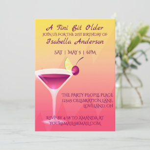 Tropical Tini Older Birthday Party Invitation