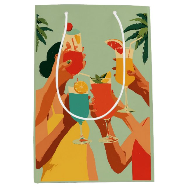 Tropical Toast to Bride-to-Be Medium Gift Bag (Front)