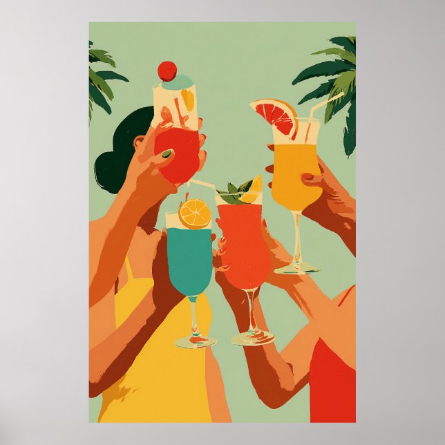 Tropical Toast to Bride-to-Be Poster (Front)