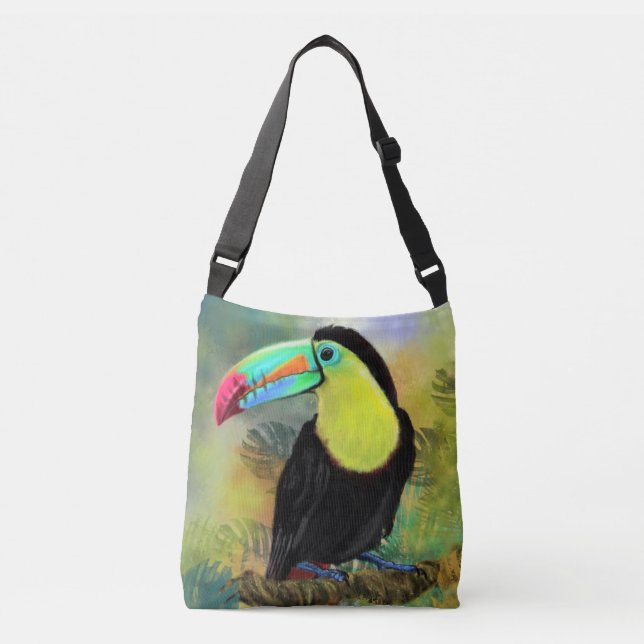 Tropical Toco Toucan Bird Crossbody or Tote Bag (Front)