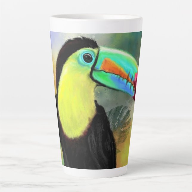 Tropical Toco Toucan Bird Latte Mug (Front)