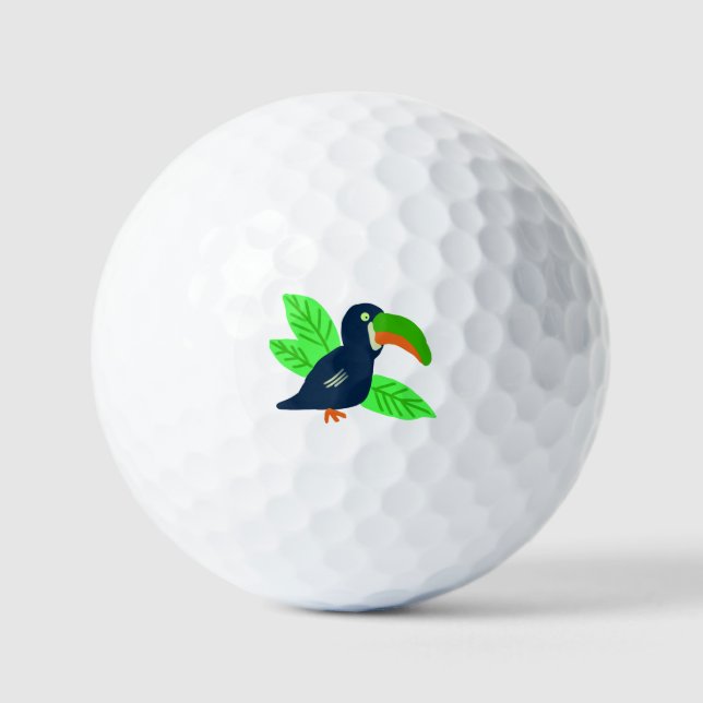 Tropical Toucan And Leaves Golf Balls (Front)