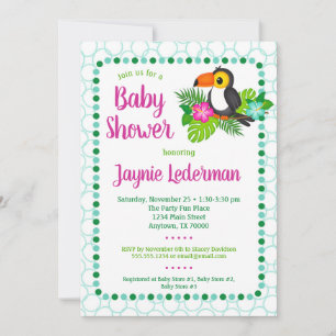Tropical Toucan Baby Shower Invitation
