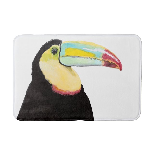 Tropical Toucan Bird Bath Mat (Front)