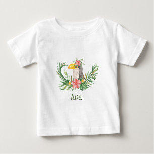 Tropical Toucan Bird Floral Baby Shower Baby T-Shirt