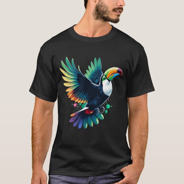 Tropical Toucan Bird Lover Watcher Birding T-Shirt (Front)
