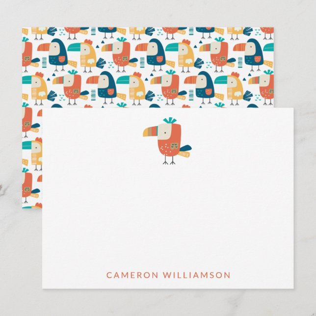 Tropical Toucan Bird Personalised Baby and Kids   Card (Front/Back)