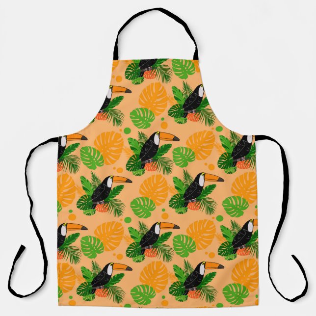 Tropical Toucan Bird Seamless Pattern Apron (Front)