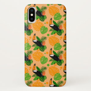Tropical Toucan Bird Seamless Pattern iPhone X Case
