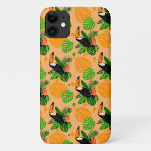 Tropical Toucan Bird Seamless Pattern iPhone 11 Case