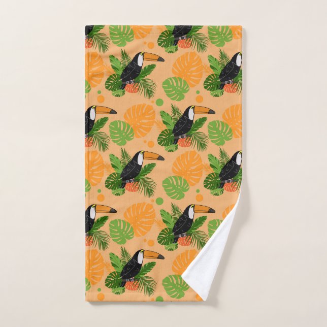 Tropical Toucan Bird Seamless Pattern Hand Towel (Hand Towel)