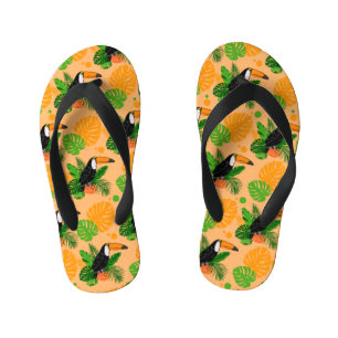 Tropical Toucan Bird Seamless Pattern Kid's Thongs