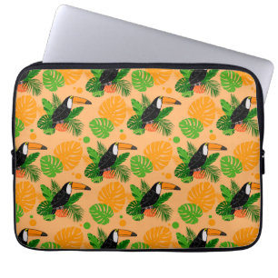 Tropical Toucan Bird Seamless Pattern Laptop Sleeve