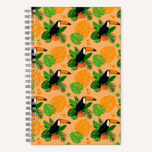 Tropical Toucan Bird Seamless Pattern Notebook