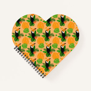 Tropical Toucan Bird Seamless Pattern Notebook