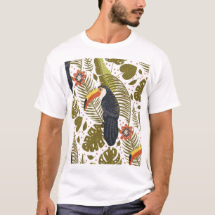 Tropical Toucan Bird Vintage Pattern T-Shirt