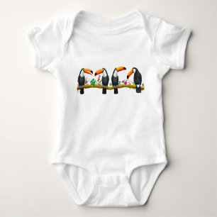 Tropical Toucan Birds Baby One Piece Baby Bodysuit
