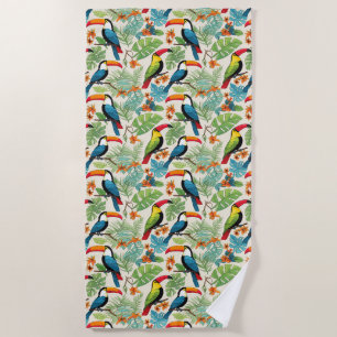 Tropical Toucan Canopy Beach Towel