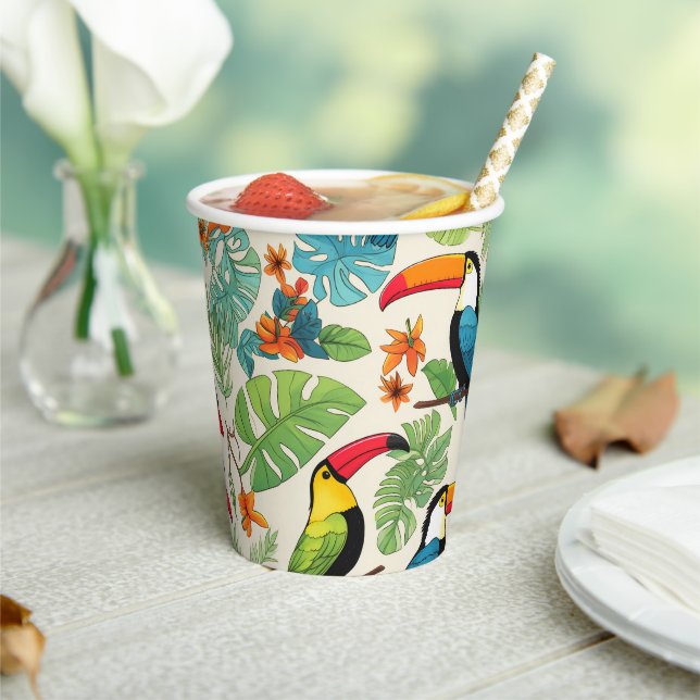Tropical Toucan Canopy Paper Cups (Insitu)