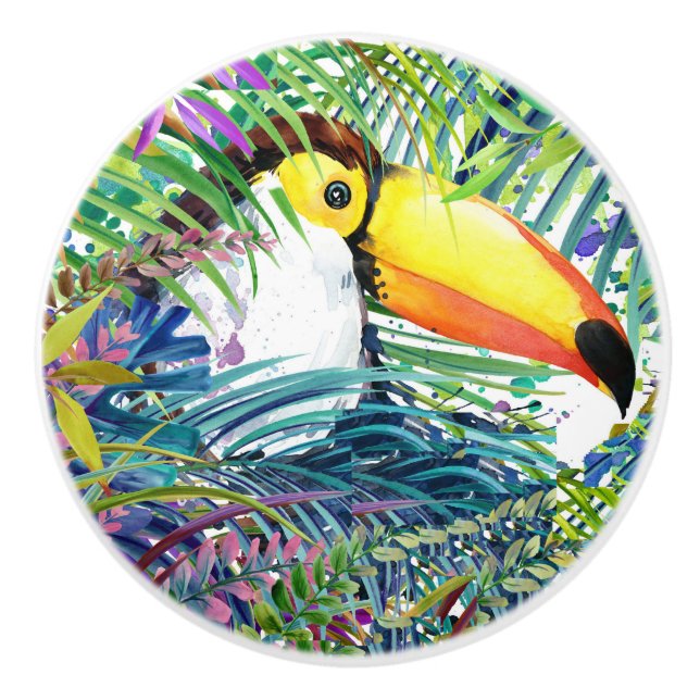 Tropical Toucan Ceramic Knobs (Front)