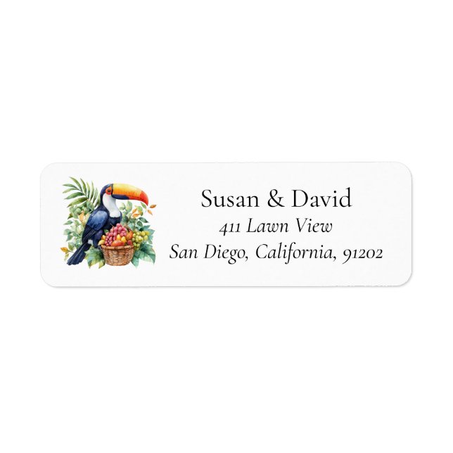 Tropical Toucan Exotic Bird  Return Address Label (Front)
