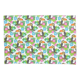 Tropical Toucan Floral Colourful Summer Pattern Pillowcase