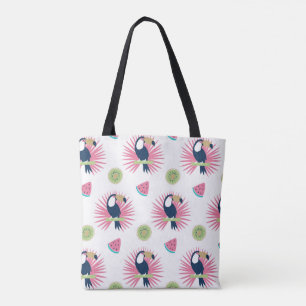 Tropical Toucan & Fruit Tote Bag – Fun Summer Vibe