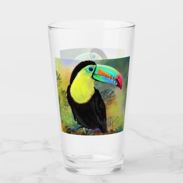 Tropical Toucan Glass (Front)