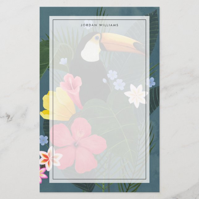 Tropical Toucan in the Wilderness Stationery (Front)