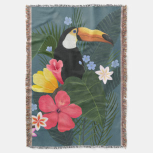 Tropical Toucan in the Wilderness Throw Blanket