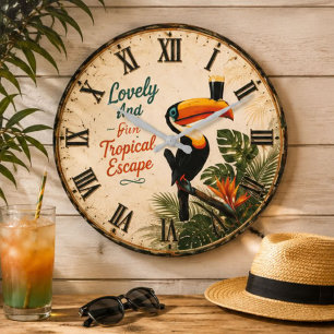 Tropical Toucan Large Clock