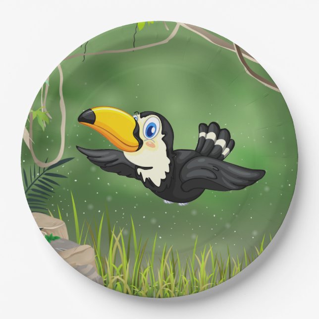 Tropical Toucan Paper Plate (Front)