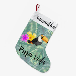 Tropical Toucan Pura Vida Christmas Stocking