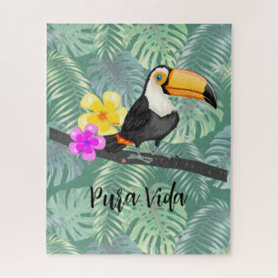 Tropical Toucan Pura Vida Design Jigsaw Puzzle