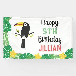 Tropical Toucan Tutti Frutti Fruit Birthday Party Banner