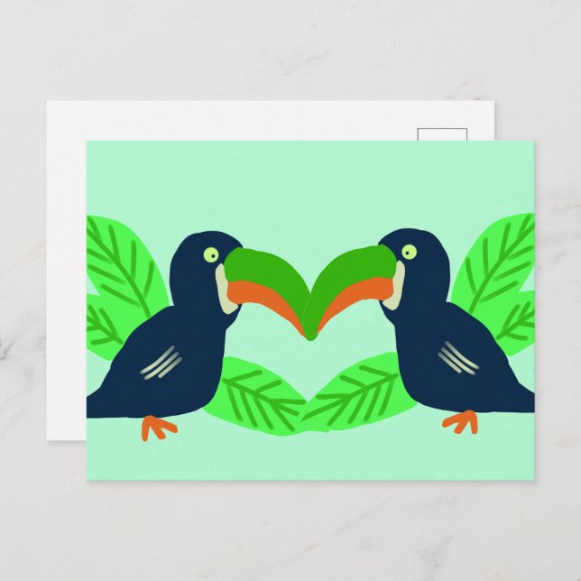 Tropical Toucans And Leaves Postcard (Front/Back)