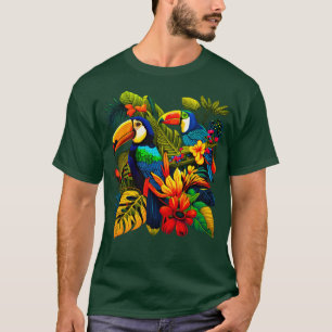 Tropical Toucans colourful illustration T-Shirt