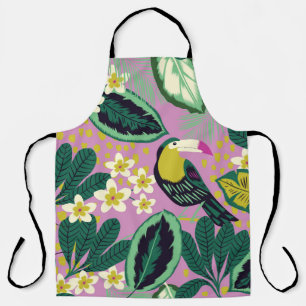 Tropical Toucans: Flower Pattern Apron