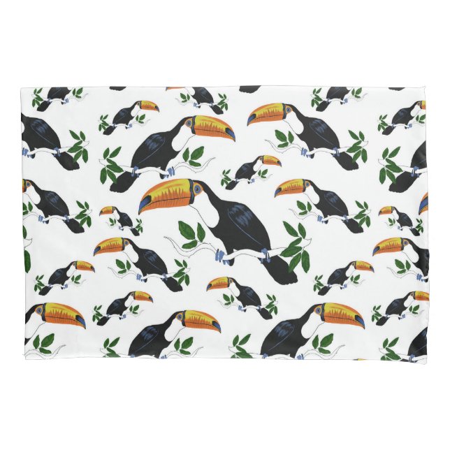 Tropical Toucans - Playful Jungle Pillowcase (Front)