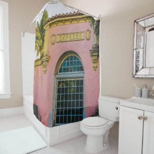 Tropical Train Station Shower Curtain