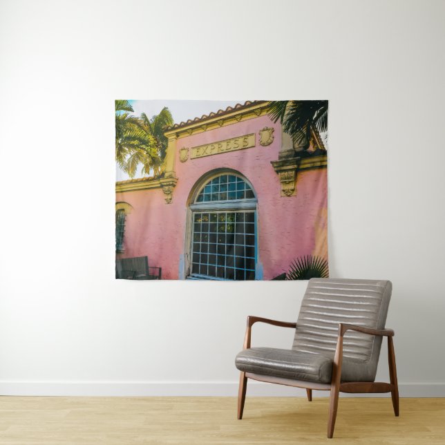Tropical Train Station Tapestry (In Situ (Horizontal))