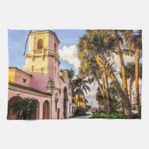Tropical Train Station Tea Towel