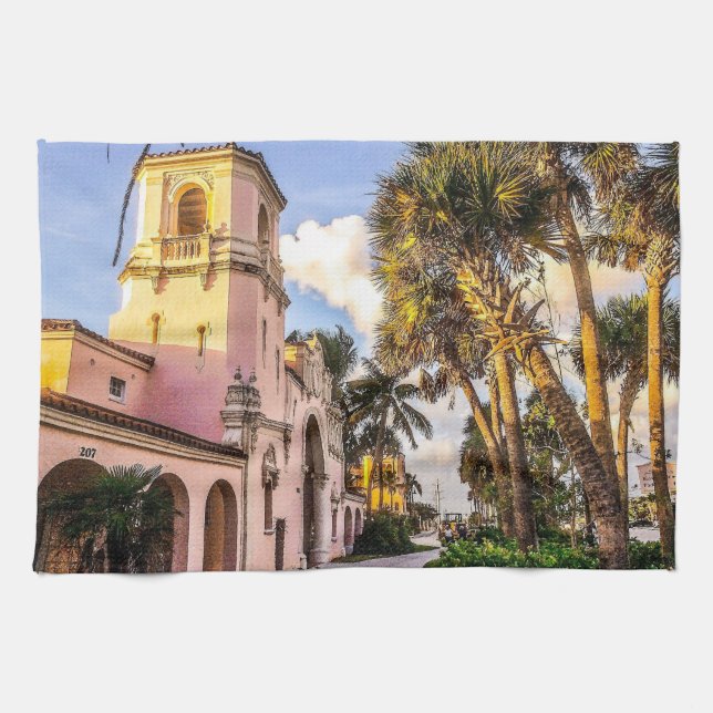 Tropical Train Station Tea Towel (Horizontal)