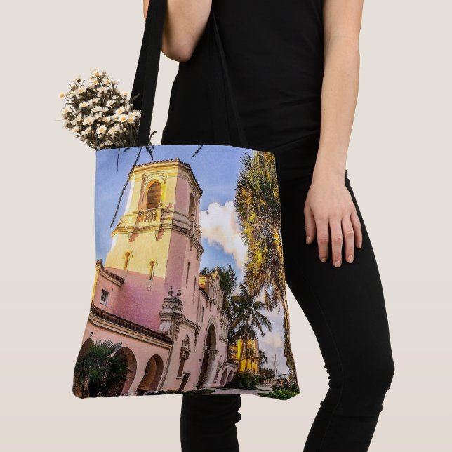 Tropical Train Station Tote Bag (Close Up)
