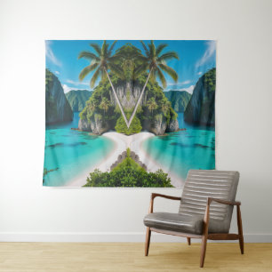 "Tropical Tranquillity: Escape to a Hidden Cove" Tapestry