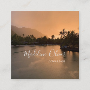 Tropical Travel QR Code Modern Professional Square Business Card