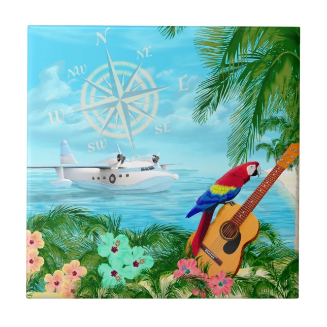 Tropical Travels Tile (Front)