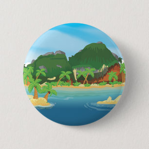 Tropical Treasure Island 6 Cm Round Badge